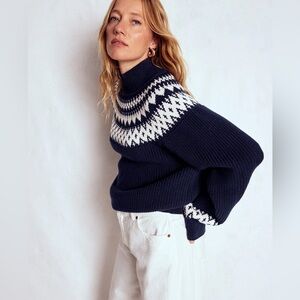 Boden Bianca Cotton Ribbed Sweater, Size Small